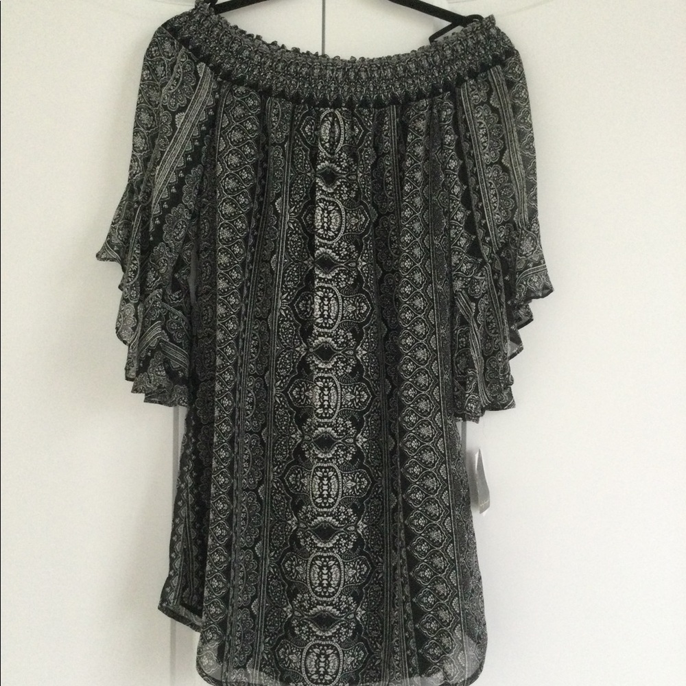 Lined off the shoulder dress